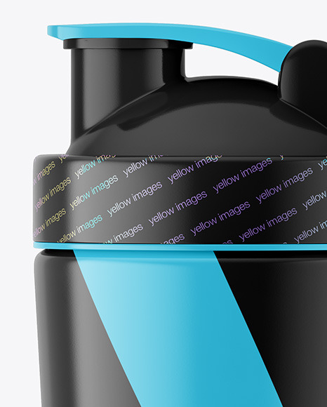 Glossy Shaker Bottle With Blender Ball Mockup