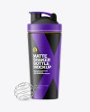 Matte Shaker Bottle With Blender Ball Mockup