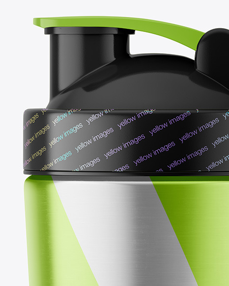 Metallic Shaker Bottle with Blender Ball Mockup