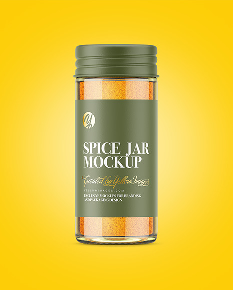 Spice Jar with Curry Mockup