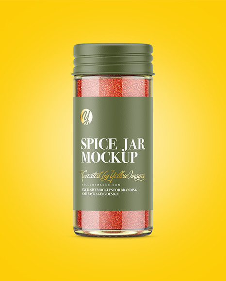 Spice Jar with Red Pepper Mockup