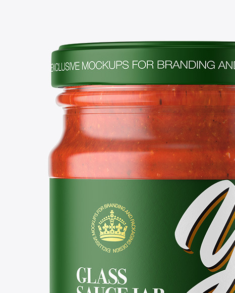 Glass Jar With Tomato Sauce Mockup