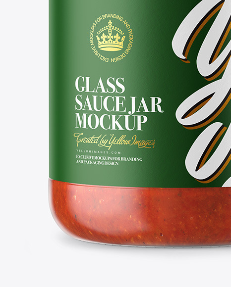 Glass Jar With Tomato Sauce Mockup