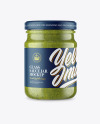 Glass Jar with Pesto Sauce Mockup