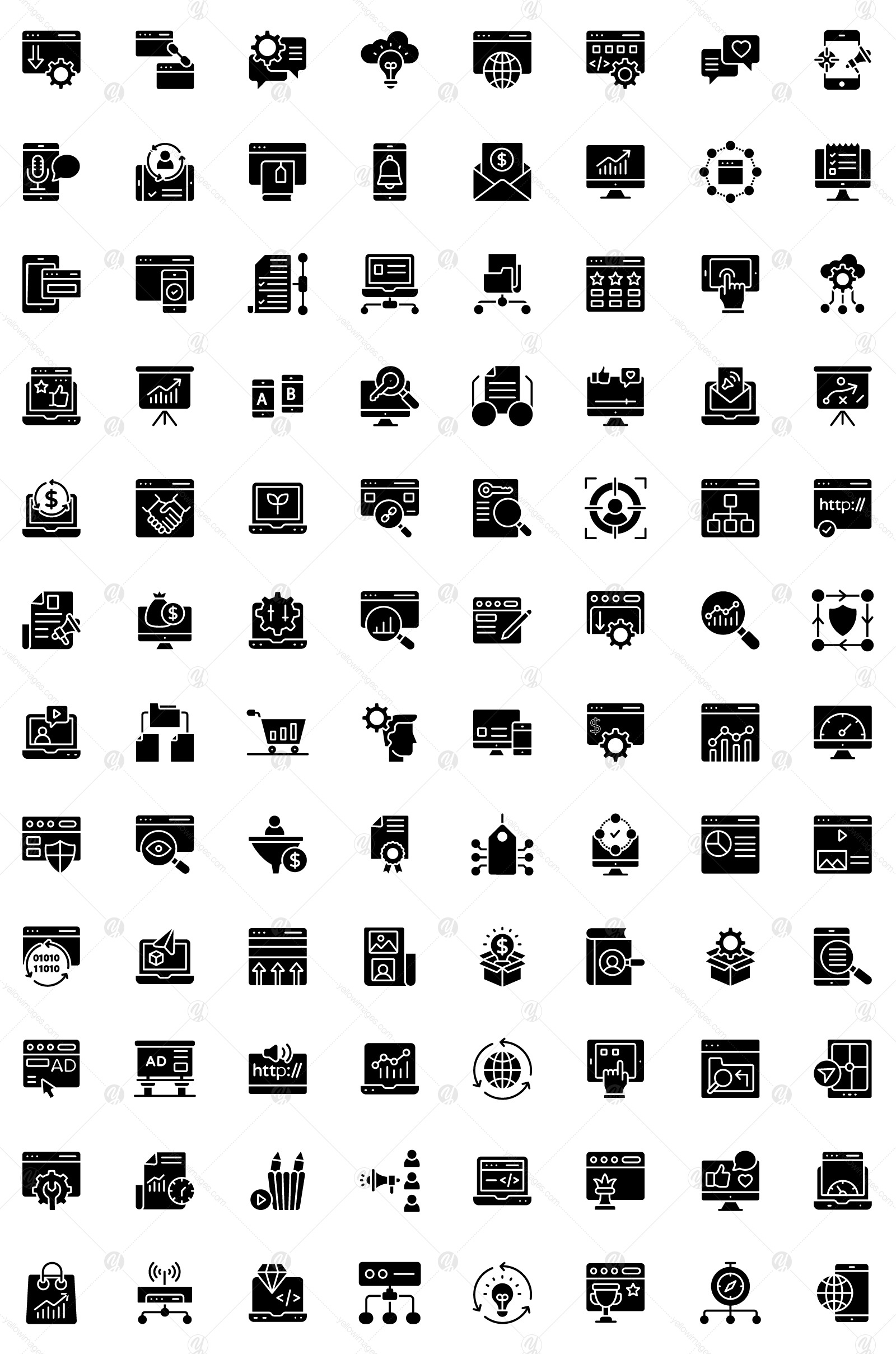 90+ Set of Seo and Web Icons