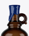 Dark Amber Glass Bottle With Handle &amp; Wax Top Mockup