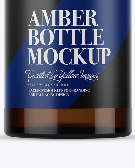 Dark Amber Glass Bottle With Handle &amp; Wax Top Mockup