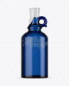 Blue Glass Bottle With Handle & Wax Top Mockup