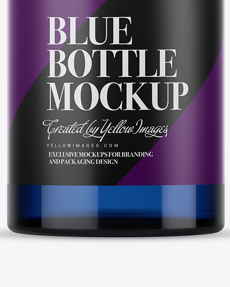 Blue Glass Bottle With Handle &amp; Wax Top Mockup