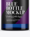 Blue Glass Bottle With Handle &amp; Wax Top Mockup