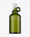 Green Glass Bottle With Handle &amp; Wax Top Mockup