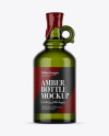 Green Glass Bottle With Handle & Wax Top Mockup