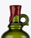 Green Glass Bottle With Handle &amp; Wax Top Mockup