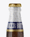 12 Oz Amber Beer Bottle With Condensation Mockup