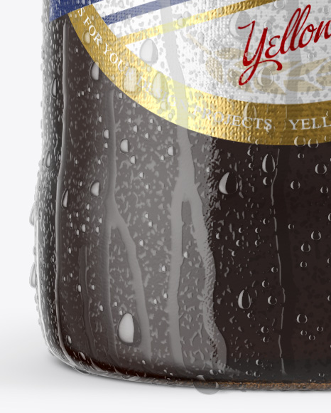 12 Oz Amber Beer Bottle With Condensation Mockup