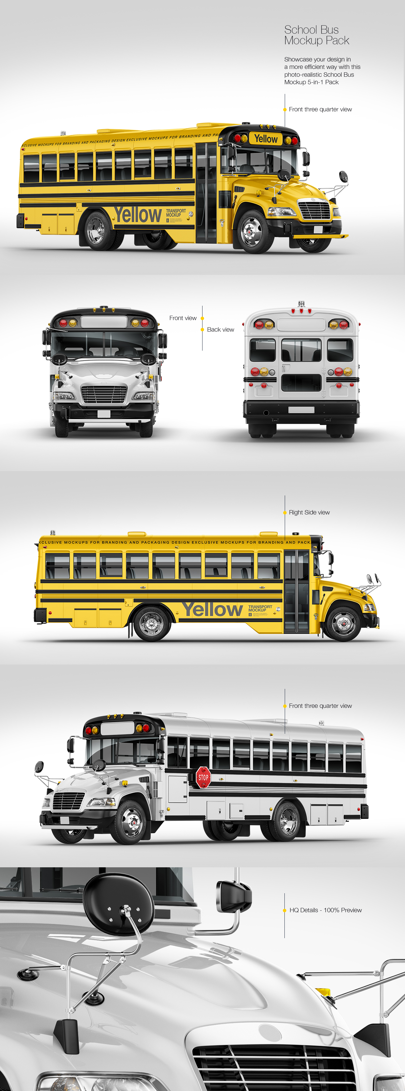 School Bus Mockup Pack School Bus Mockup Pack