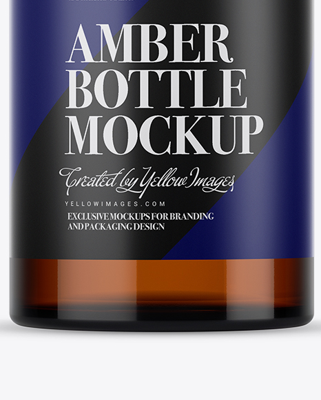 Amber Glass Bottle With Handle &amp; Wax Top Mockup