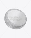 Glossy Round Tin Box Mockup (High-Angle Shot)