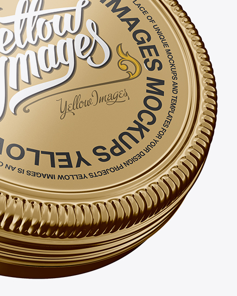 Metal Round Tin Box Mockup (High-Angle Shot)