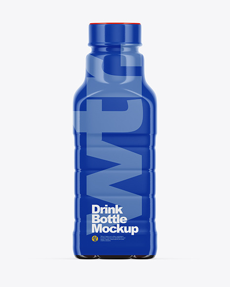 Clear Plastic Dark Drink Bottle Mockup