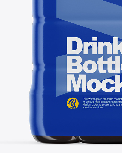 Clear Plastic Dark Drink Bottle Mockup