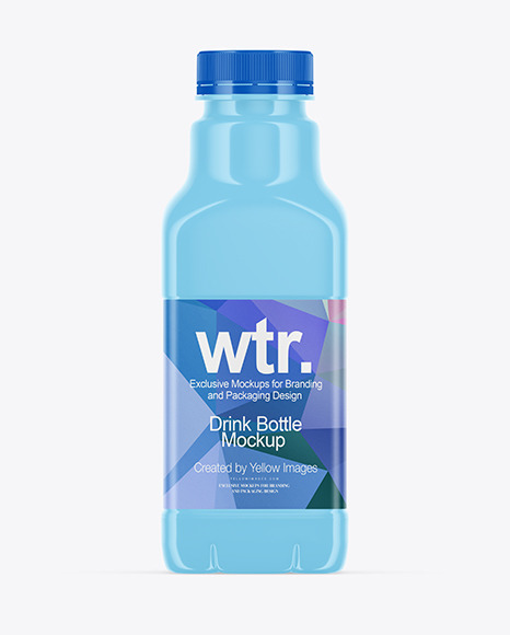 Glossy Plastic Drink Bottle Mockup - Label mockup bottle