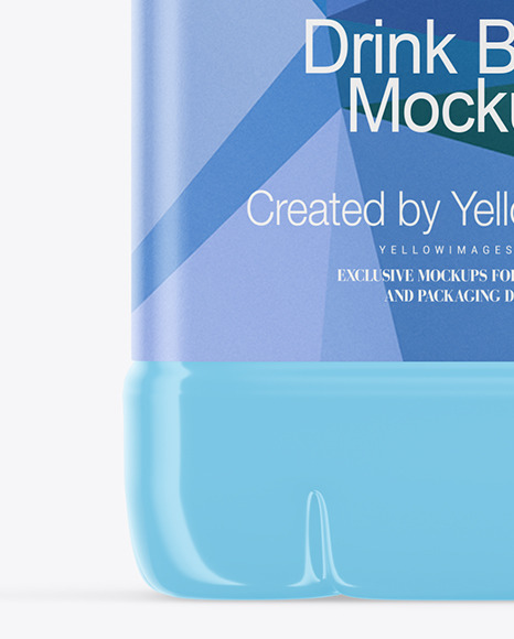 Glossy Plastic Drink Bottle Mockup