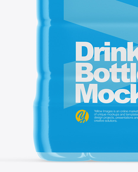 Glossy Plastic Drink Bottle Mockup