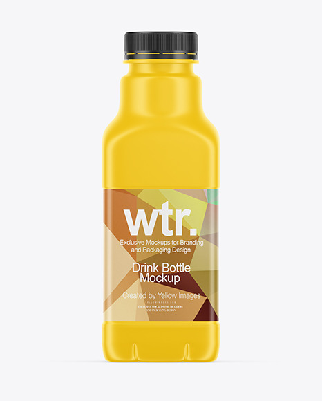 Matte Plastic Drink Bottle Mockup - Label mockup bottle