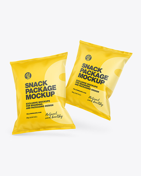 Two Paper Snack Packages Mockup