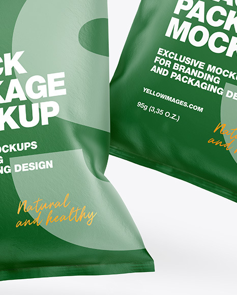 Two Paper Snack Packages Mockup