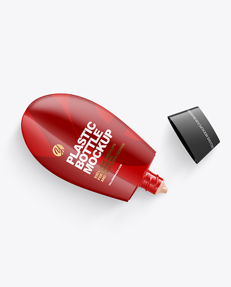 Glossy Plastic Bottle Mockup - Hair bottle mockup