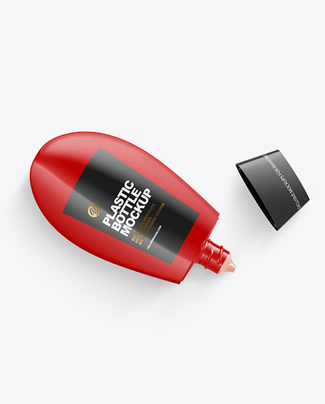 Glossy Plastic Bottle Mockup