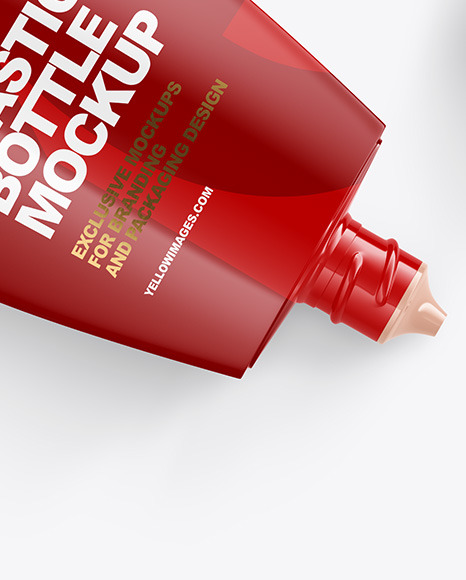 Glossy Plastic Bottle Mockup