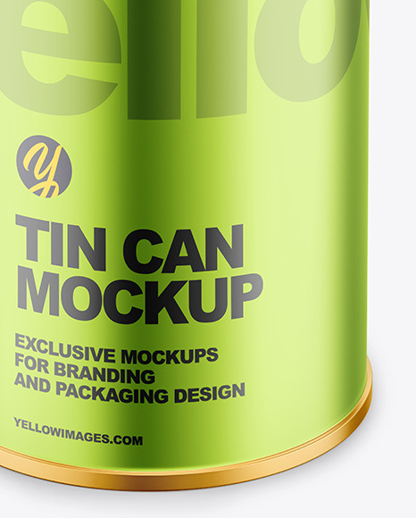 Matte Metallic Tin Can Mockup