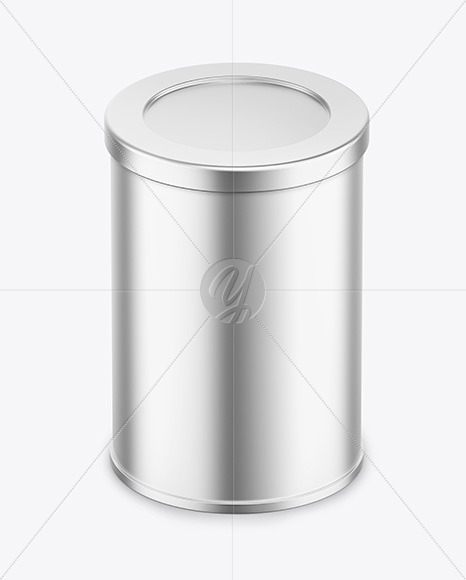 Coffee Tin Can with Matte Metallic Finish Mockup