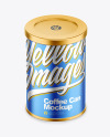 Coffee Tin Can with Matte Metallic Finish Mockup