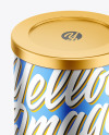 Coffee Tin Can with Matte Metallic Finish Mockup