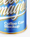 Coffee Tin Can with Matte Metallic Finish Mockup