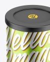 Coffee Tin Can with Matte Metallic Finish Mockup