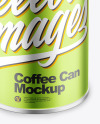 Coffee Tin Can with Matte Metallic Finish Mockup