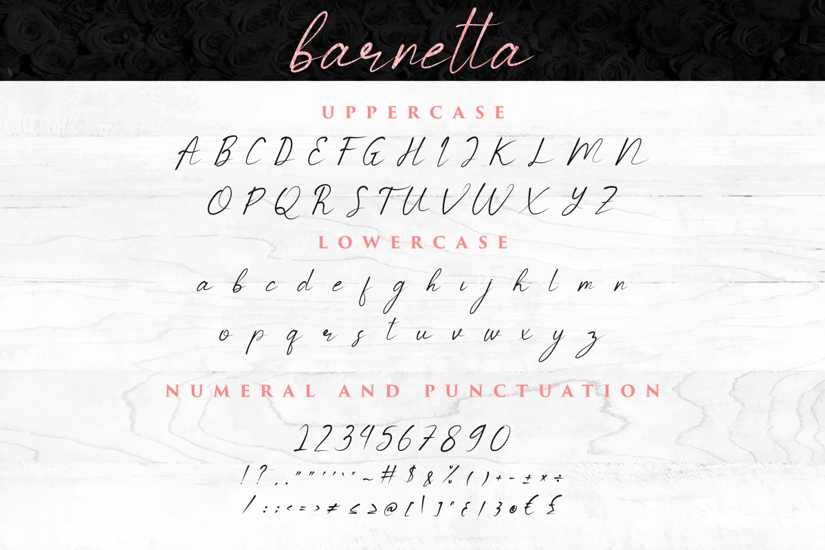 Barnetta Calligraphy Font Barnetta Calligraphy Font