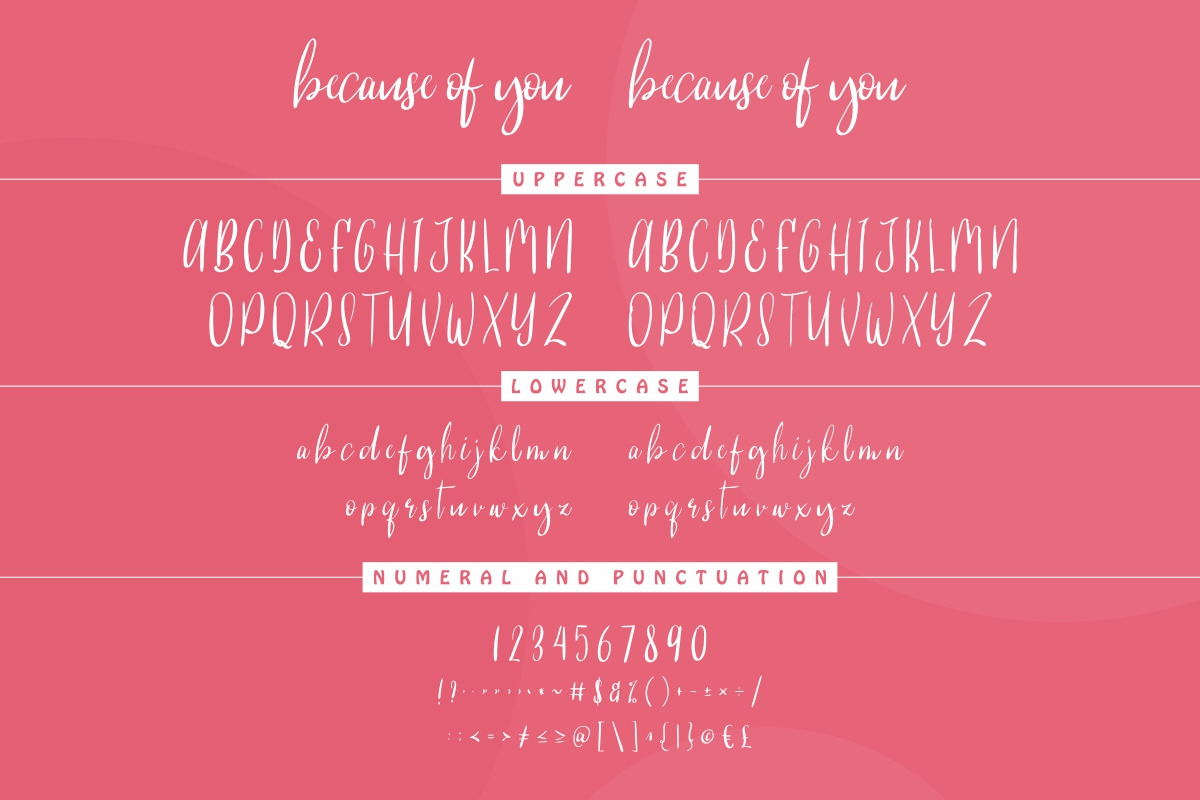 Because Of You Handwritten Font