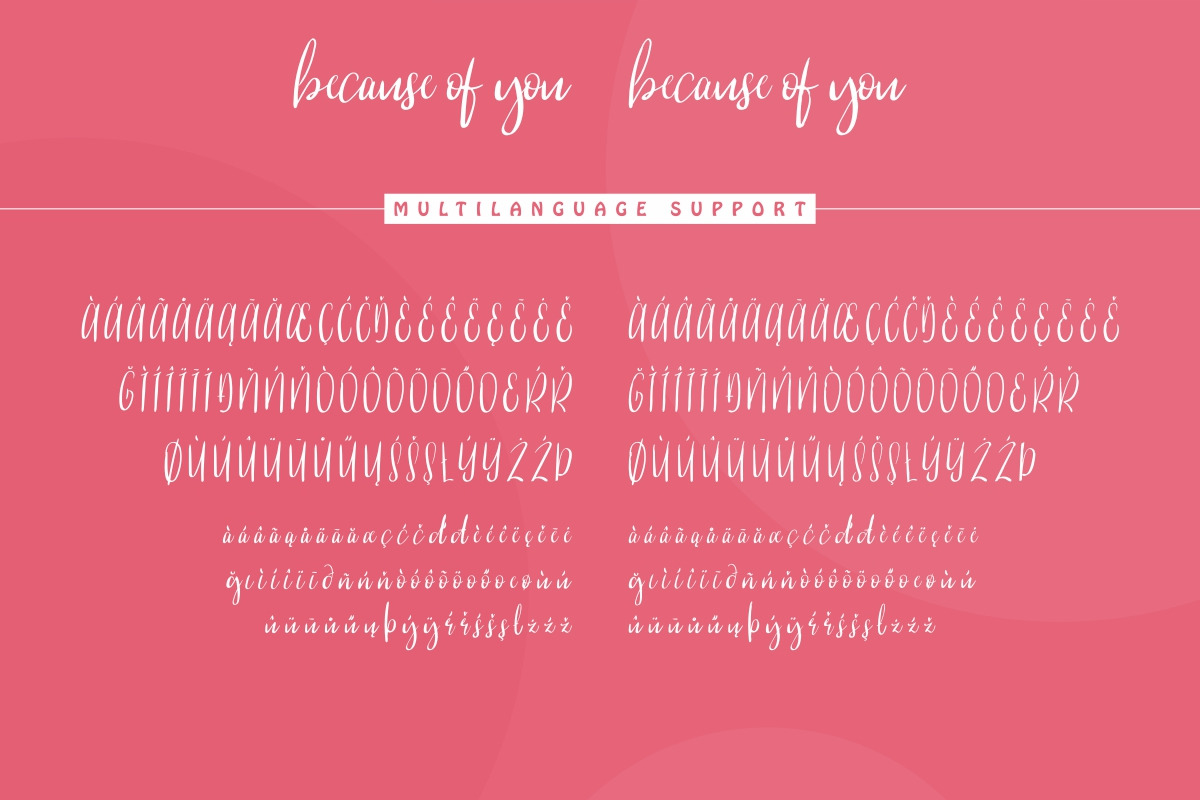 Because Of You Handwritten Font