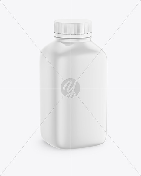 Glossy Square Plastic Bottle Mockup