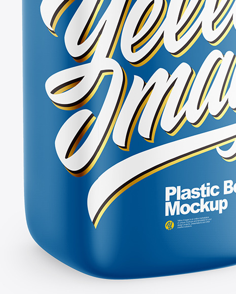 Glossy Square Plastic Bottle Mockup