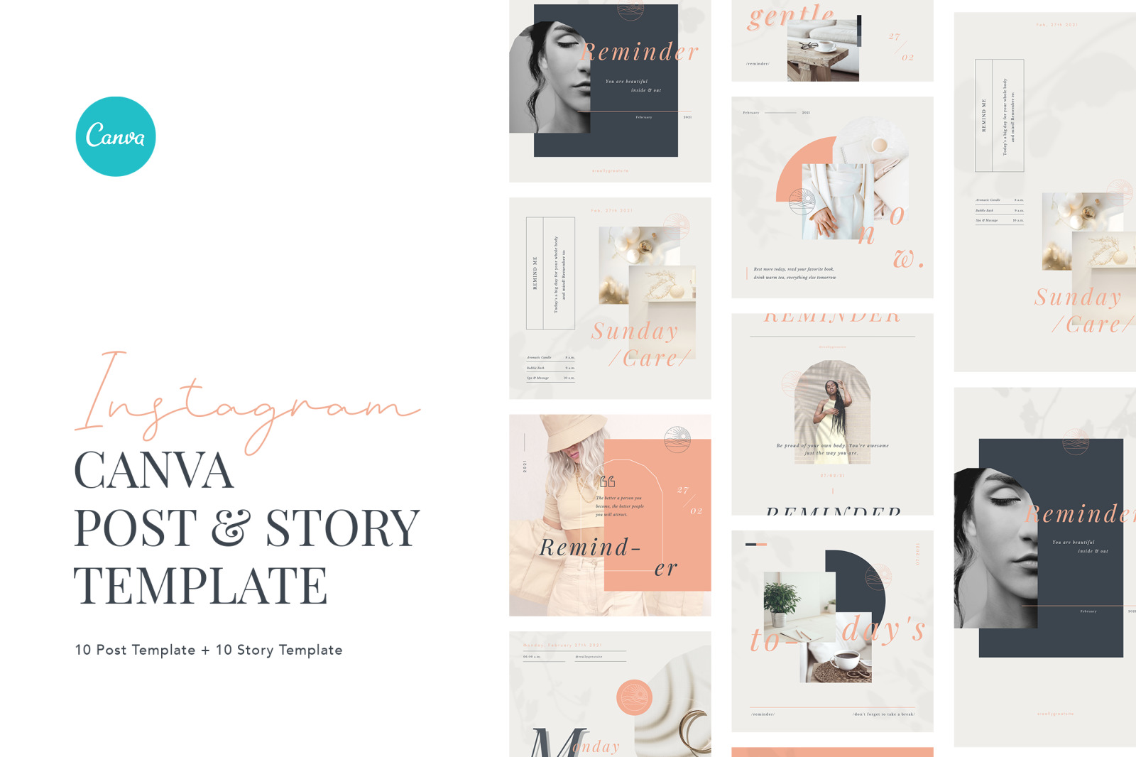 Minimalist and Elegant Reminder Instagram Canva Template Minimalist and Elegant Reminder Instagram Canva Template