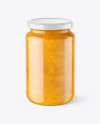 Clear Glass Jar with Mango jam Mockup Clear Glass Jar with Mango jam Mockup