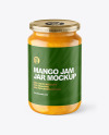 Clear Glass Jar with Mango jam Mockup Clear Glass Jar with Mango jam Mockup