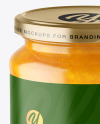Clear Glass Jar with Mango jam Mockup Clear Glass Jar with Mango jam Mockup
